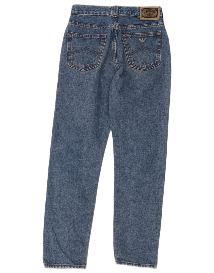 Calça jeans reta feminina Armani W28 L26 algodão azul