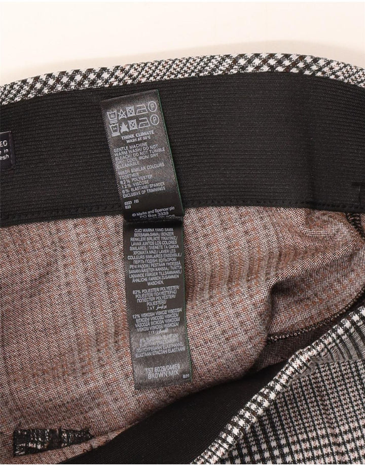 Leggings femininos Marks & Spencer UK 10 poliéster cinza houndstooth pequeno
