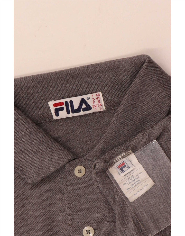 Camisa polo masculina Fila IT 48 algodão cinza médio