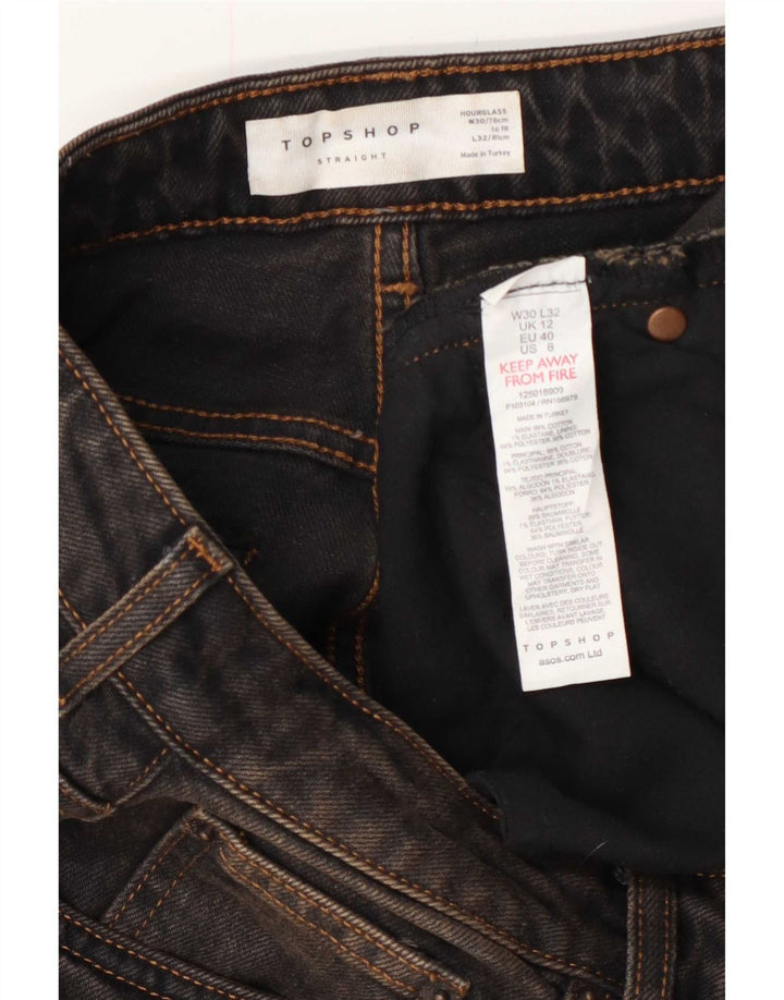 Shorts jeans feminino Topshop W30 algodão preto médio