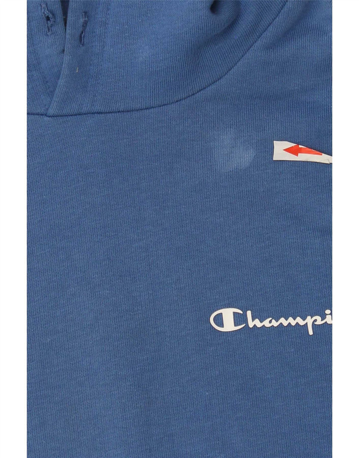 Champion moletom com capuz masculino médio algodão azul