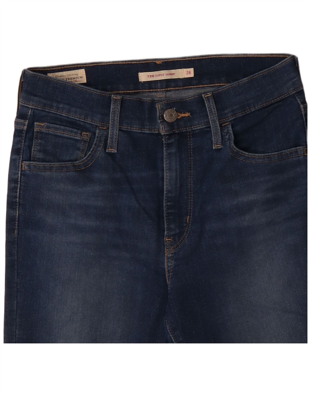 Calça jeans feminina LEVI'S 720 skinny W26 L28 azul algodão