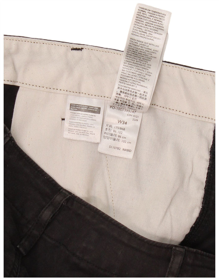 Calça cargo slim masculina Levi's W34 L29 algodão preto