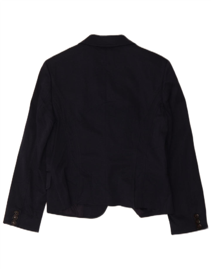 Jaqueta blazer feminina de 2 botões Seventy IT 48 XL azul marinho algodão