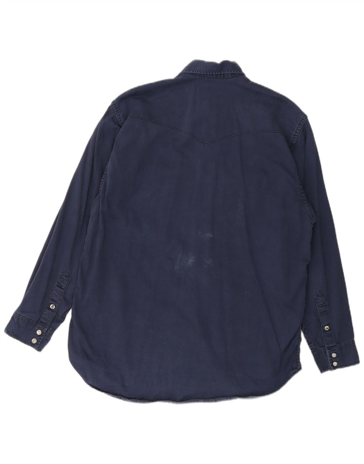 Camisa masculina Lee pequena algodão azul marinho