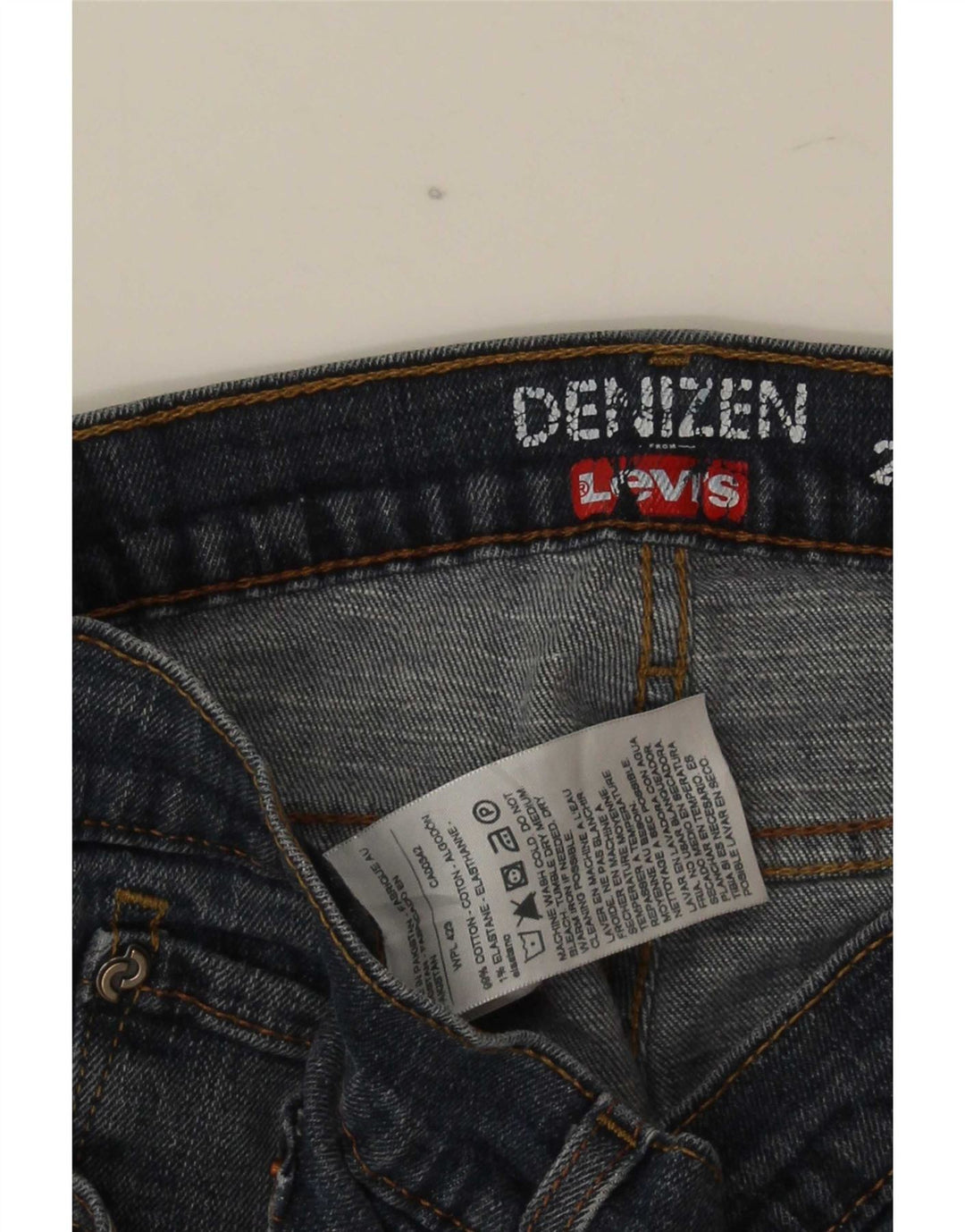 Levi's Mens Denizen Slim Straight Jeans W34 L30 Azul Marinho Algodão