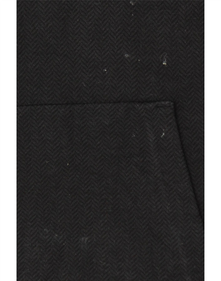 Suéter com capuz feminino MASSIMO DUTTI UK 14 médio preto Chevron