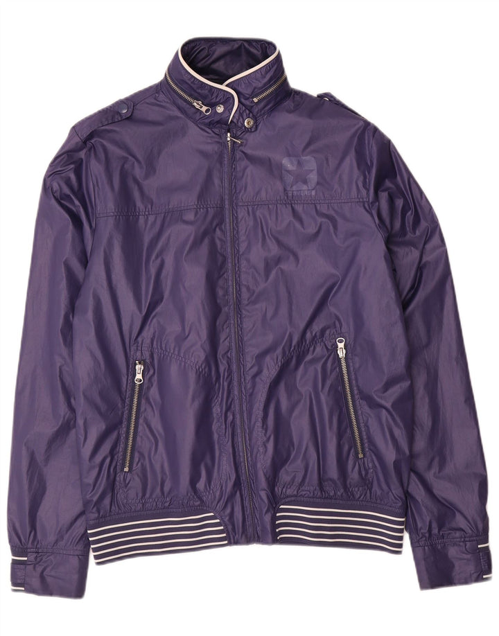 Jaqueta de chuva militar com capuz masculino Converse UK 38 poliéster roxo médio