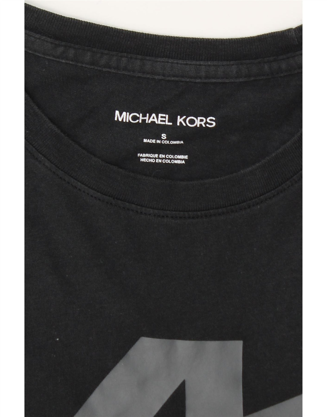 MICHAEL KORS Camiseta masculina gráfica top pequeno algodão preto