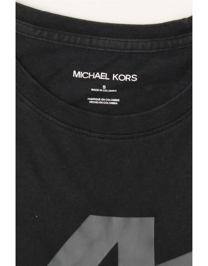 MICHAEL KORS Camiseta masculina gráfica top pequeno algodão preto