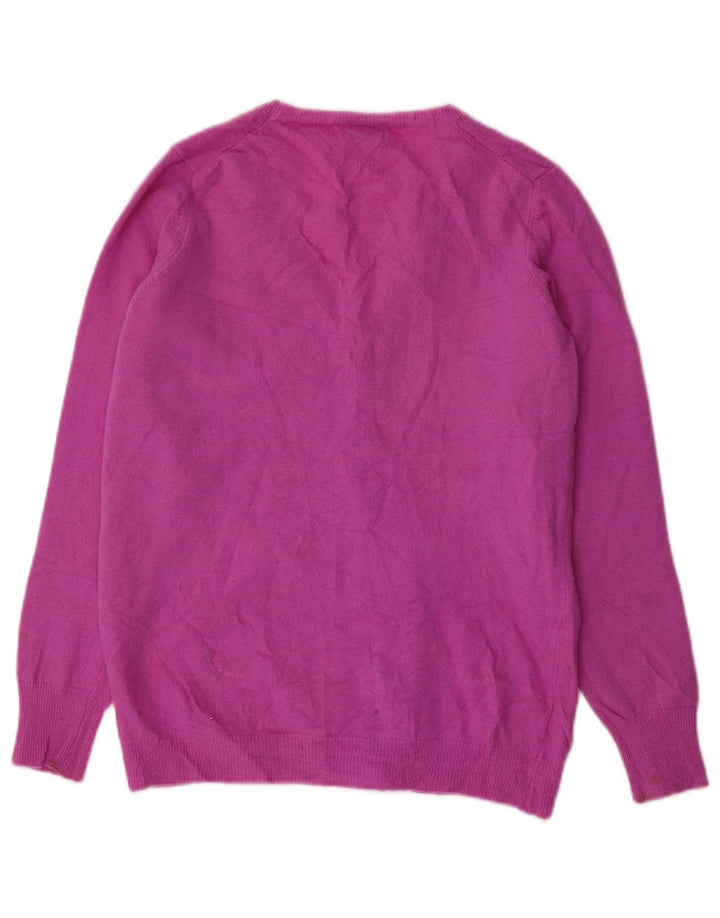 Suéter cardigã feminino Benetton UK 12 médio roxo