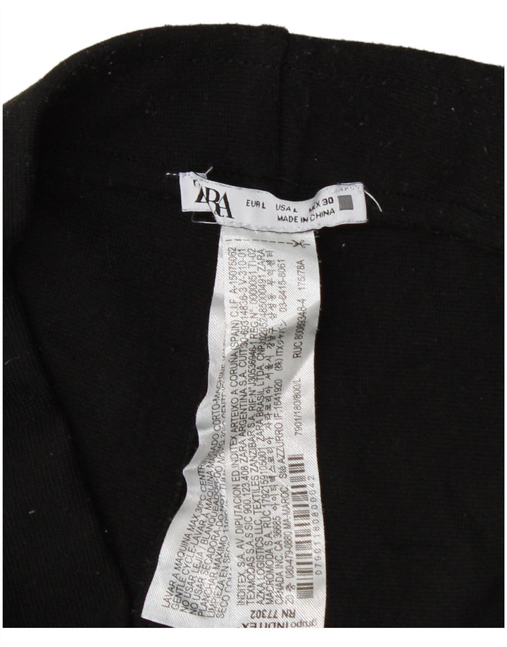 Leggings femininos Zara UK 14 poliéster preto grande