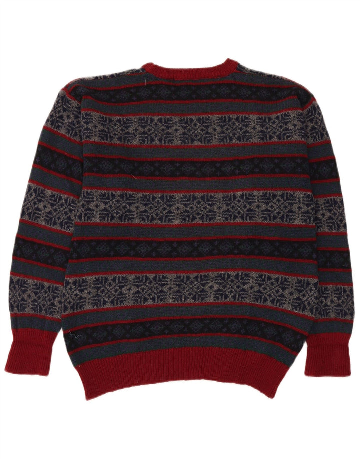 Suéter masculino VINTAGE com gola redonda, médio multicolorido Fair Isle