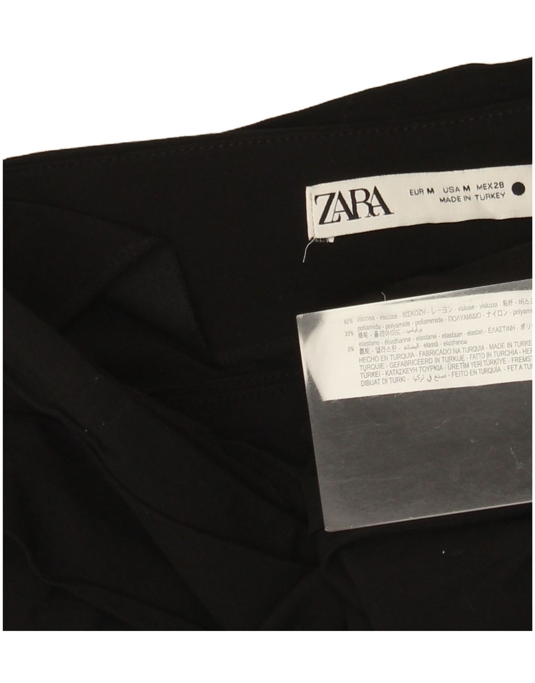Zara Womens Crop One Ombro Top UK 12 Medium Black Viscose