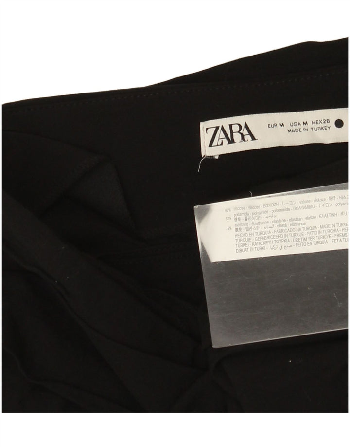 Zara Womens Crop One Ombro Top UK 12 Medium Black Viscose