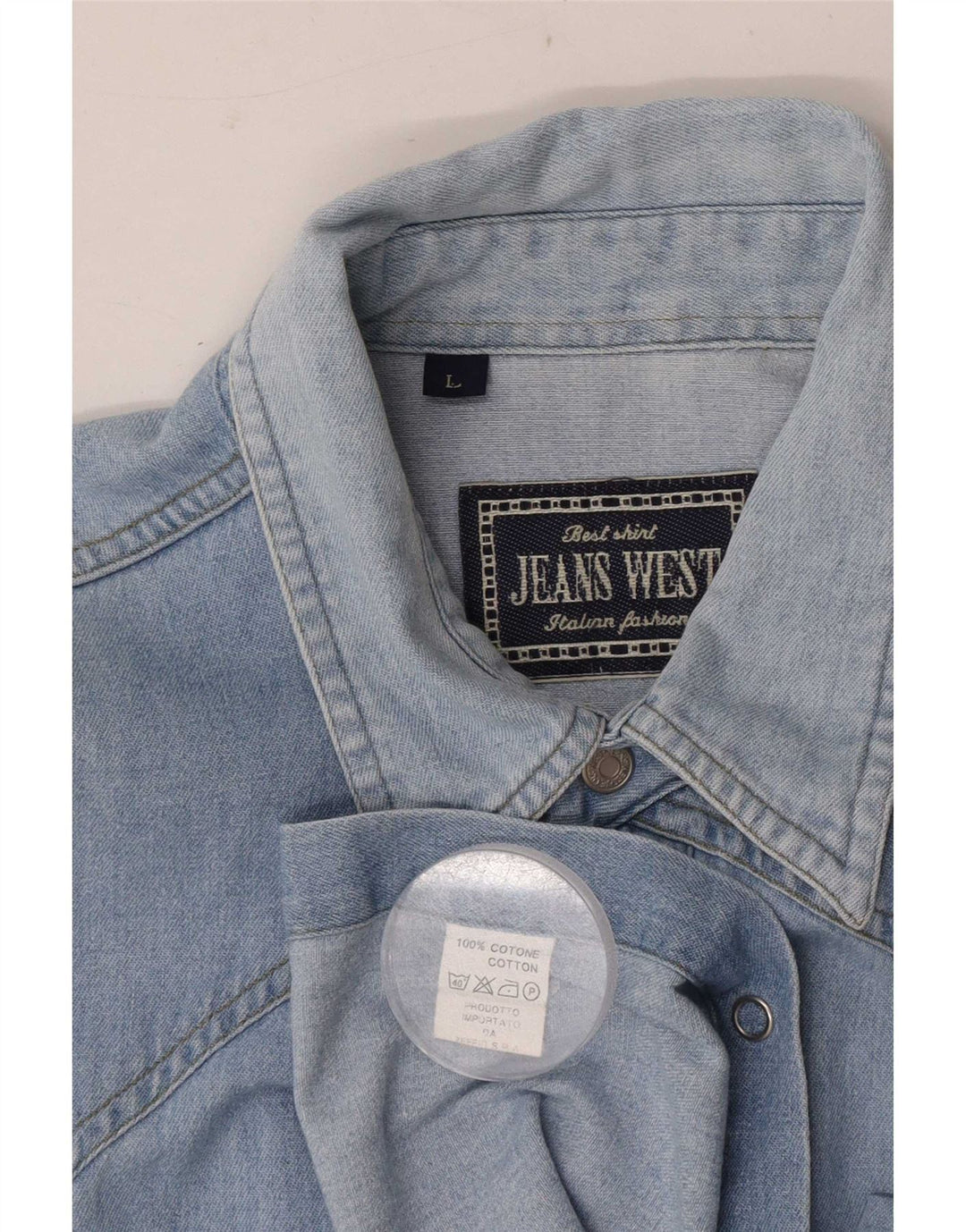 Camisa jeans masculina vintage grande algodão azul