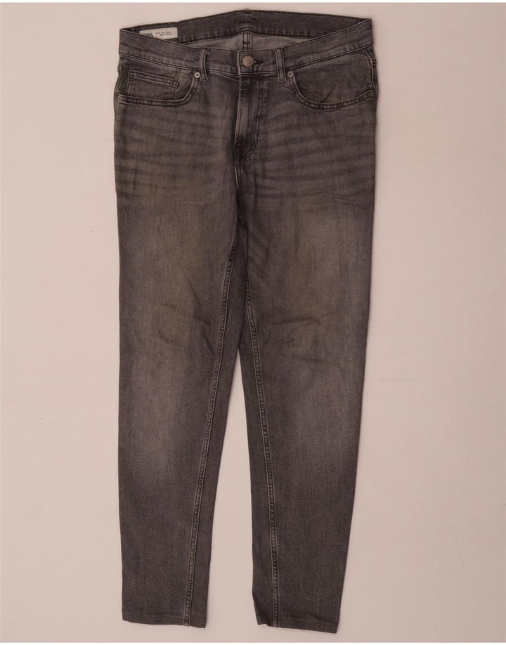 Zara Mens Slim Jeans EU 42 Grande W32 L30 Cinza Algodão