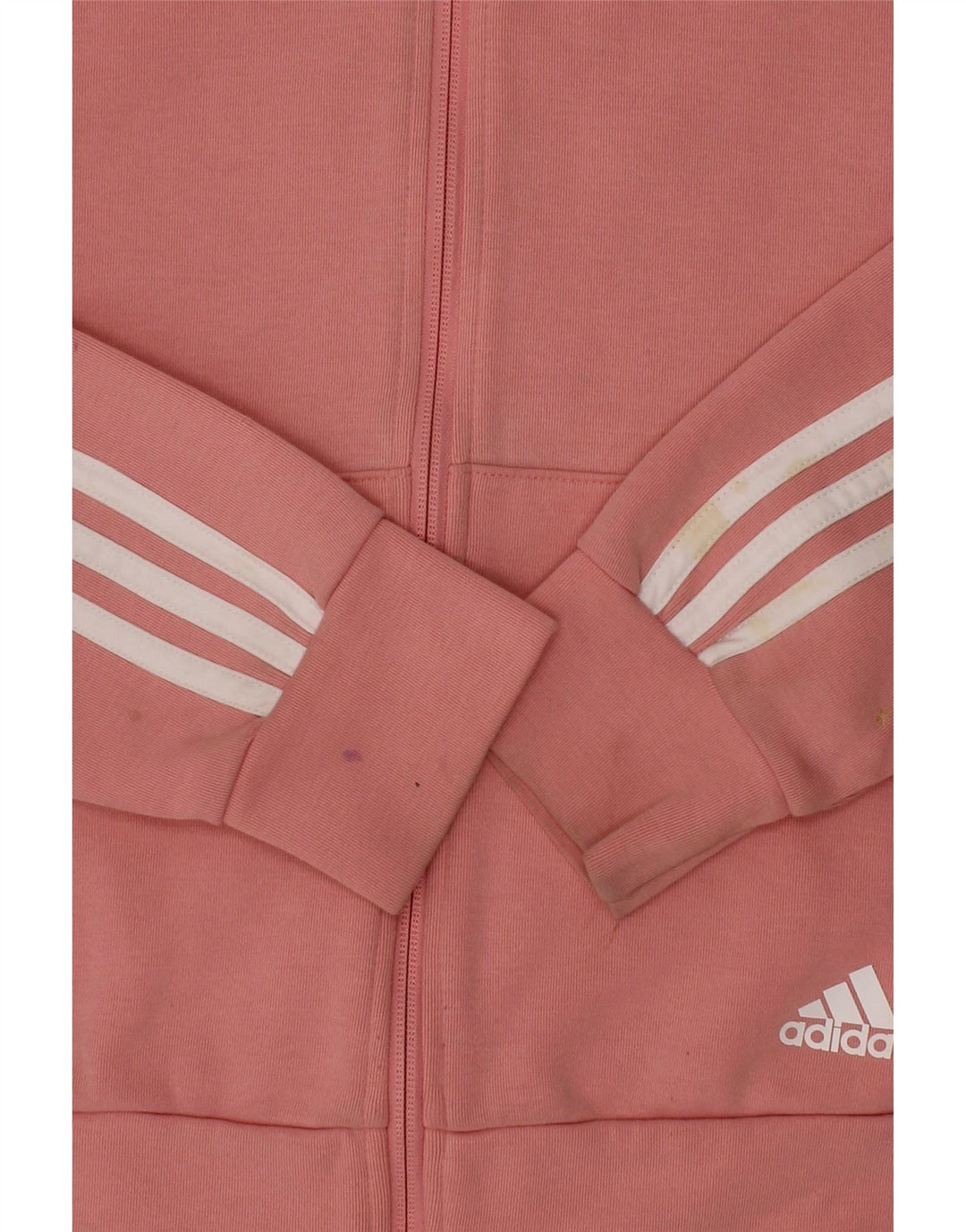 ADIDAS Girls Zip Hoodie Sweater 13-14 Years Pink Cotton Vintage Adidas and Second-Hand Adidas from Messina Hembry 