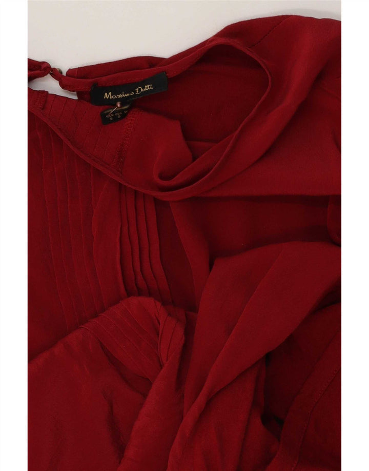 Blusa feminina Massimo Dutti com ajuste solto, Reino Unido 10 pequena vermelha