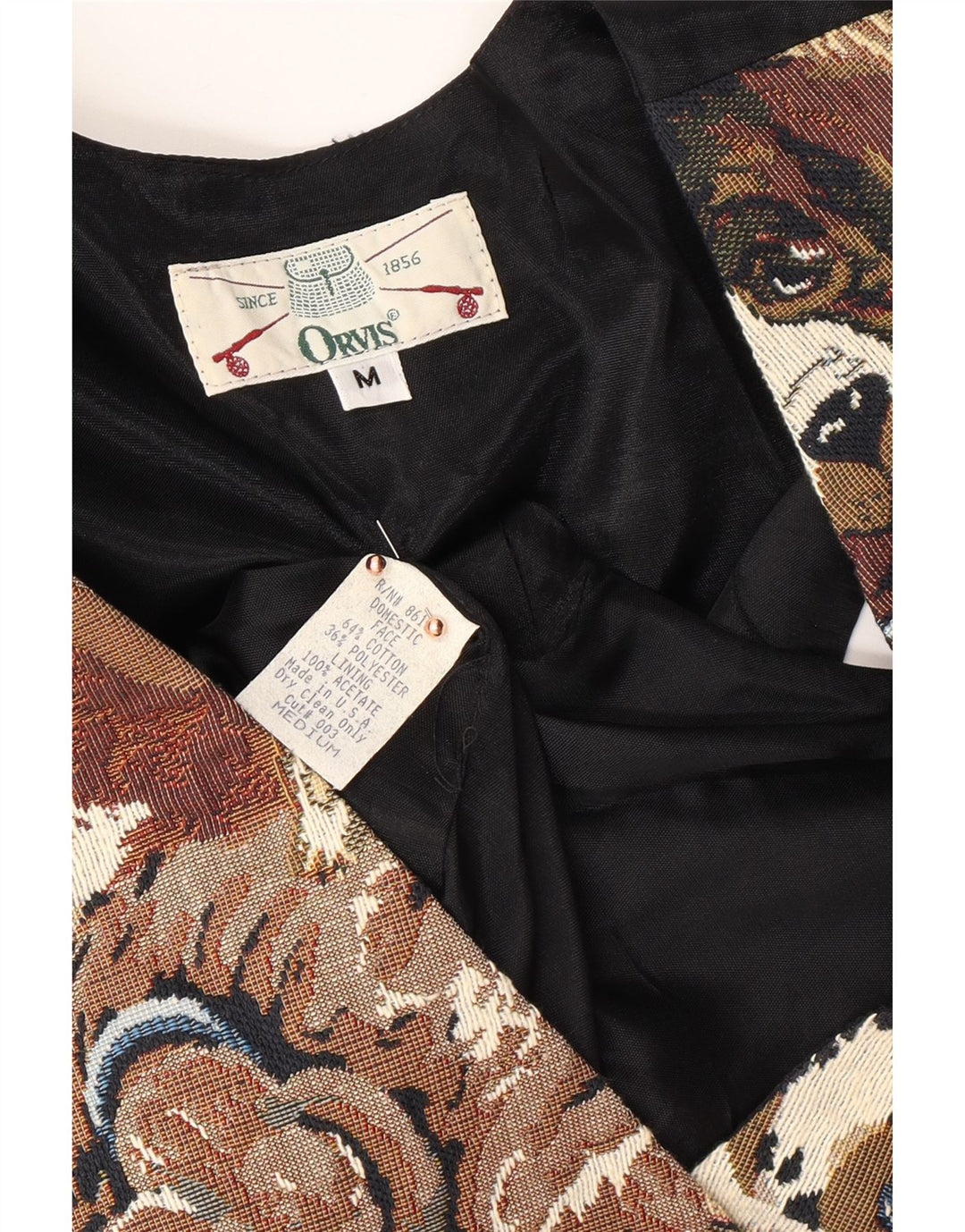 Colete feminino ORVIS UK 14 médio multicolorido estampa animal algodão