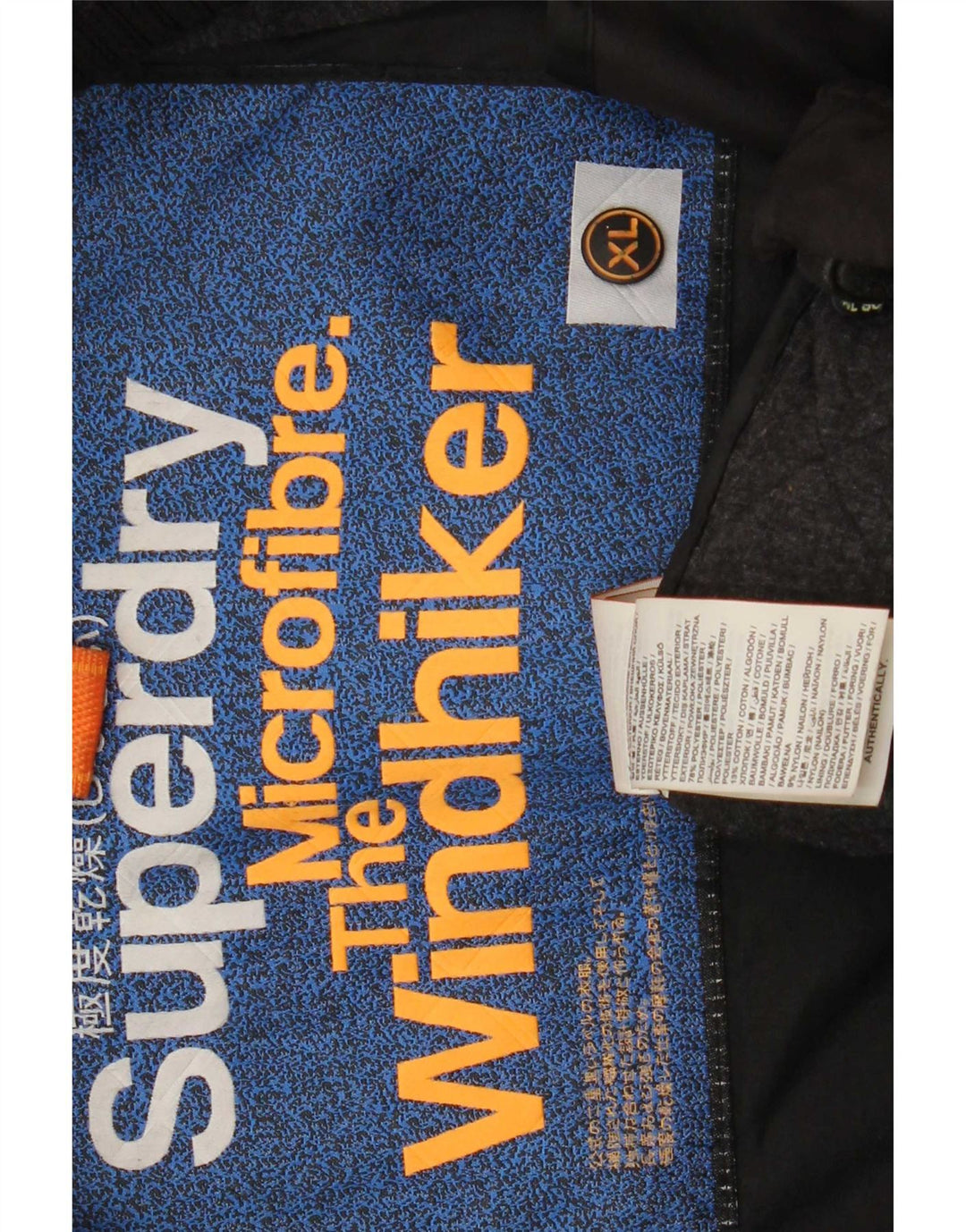 Jaqueta masculina Superdry The Windhiker acolchoada UK 42 XL poliéster preto