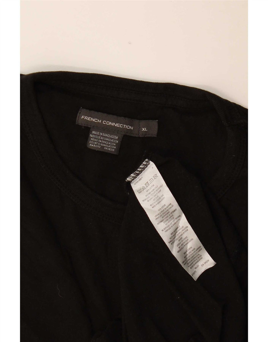 Camiseta masculina French Connection Top XL algodão preto