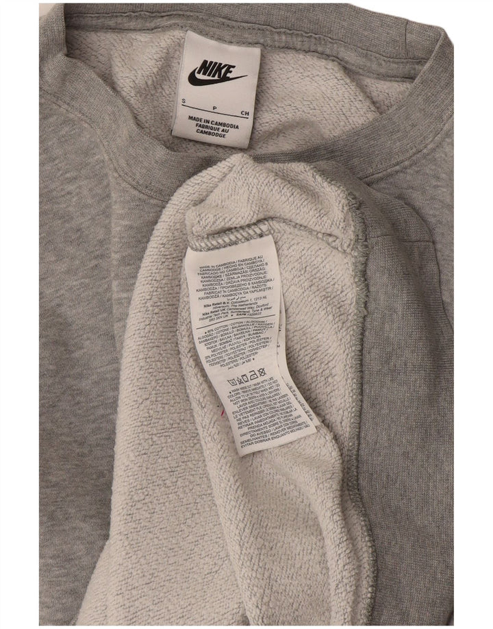 Nike feminino gráfico oversized moletom jumper reino unido 10 pequeno cinza algodão