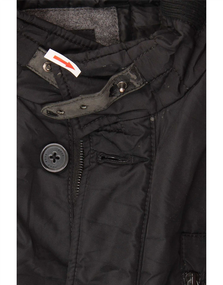 Jaqueta utilitária masculina Hugo Boss UK 54 2XL poliamida preta
