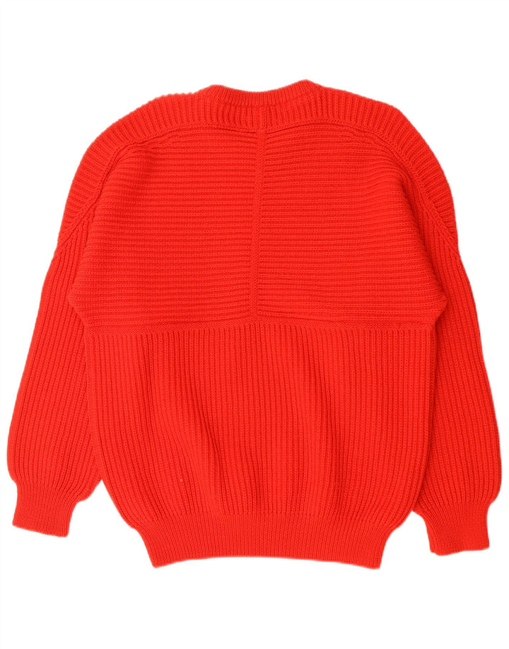 Suéter masculino VINTAGE com gola canoa vermelho médio