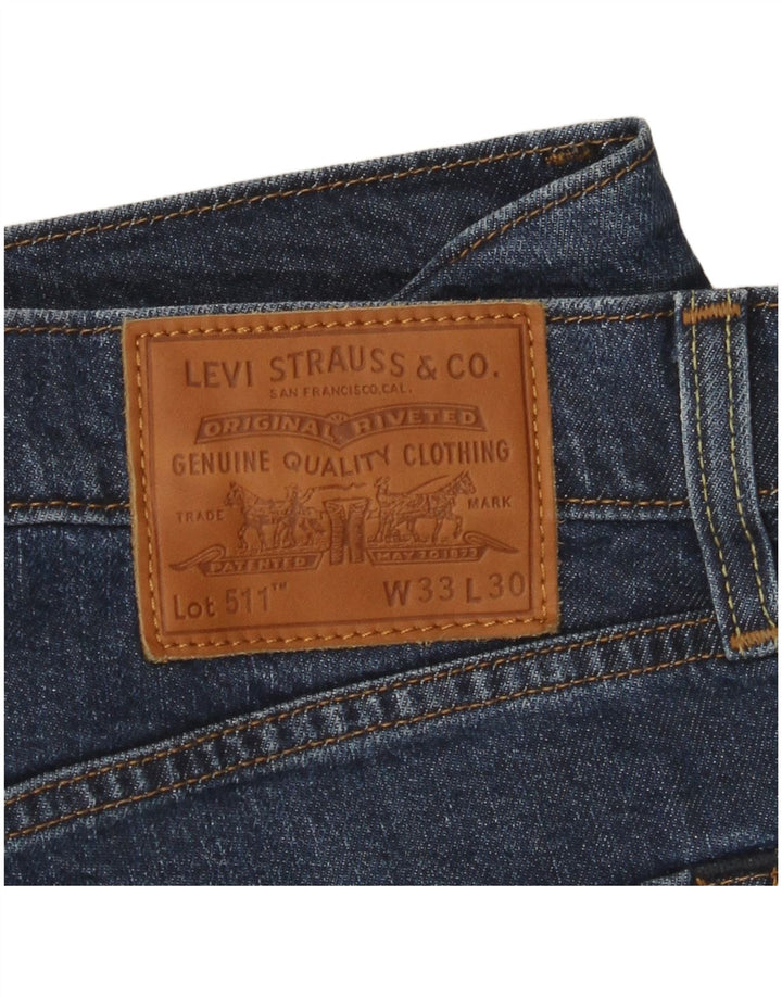 Calça Jeans Levis 511 Slim Masculina W33 L30 Azul Algodão