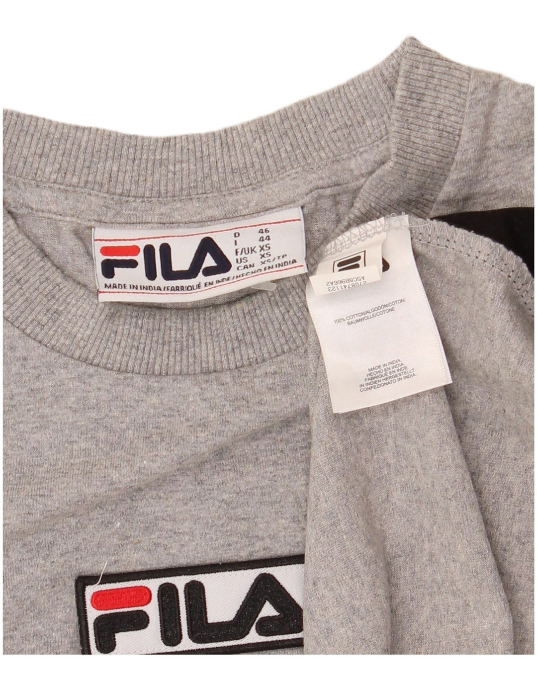 Camiseta masculina Fila Top XS cinza colorblock algodão