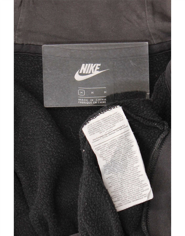 Suéter masculino Nike com capuz e zíper médio preto colorblock algodão