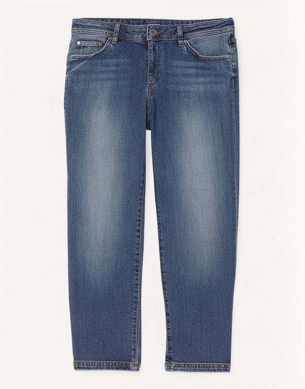 Jeans recortados femininos Crew Clothing UK 12 Médio W30 L23 Azul Algodão