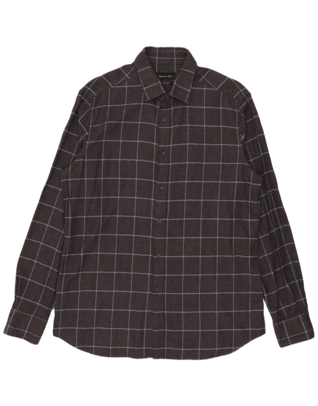 Camisa masculina de flanela MASSIMO DUTTI XL algodão xadrez cinza