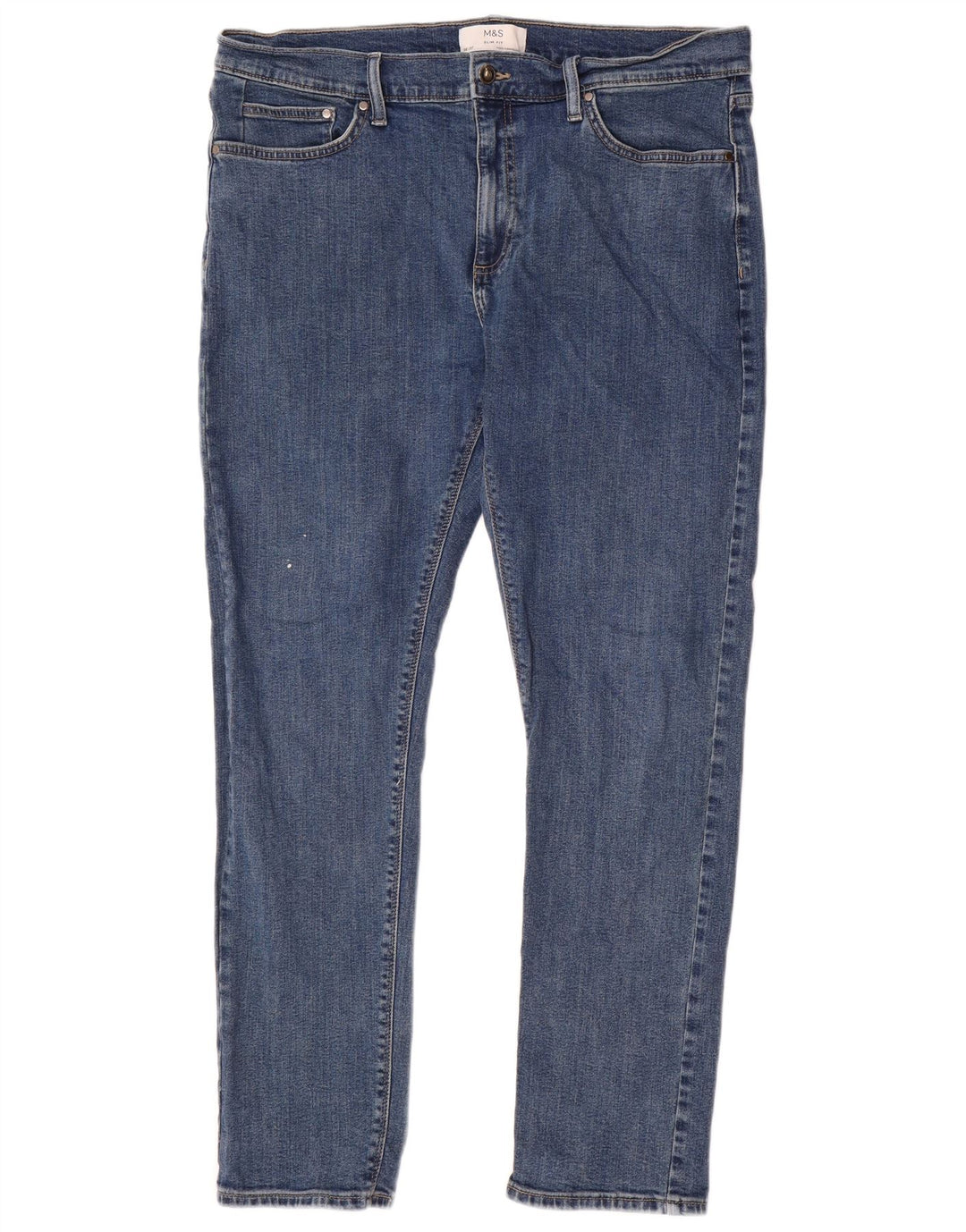 Marks & Spencer Mens Slim Jeans W36 L31 Azul Algodão
