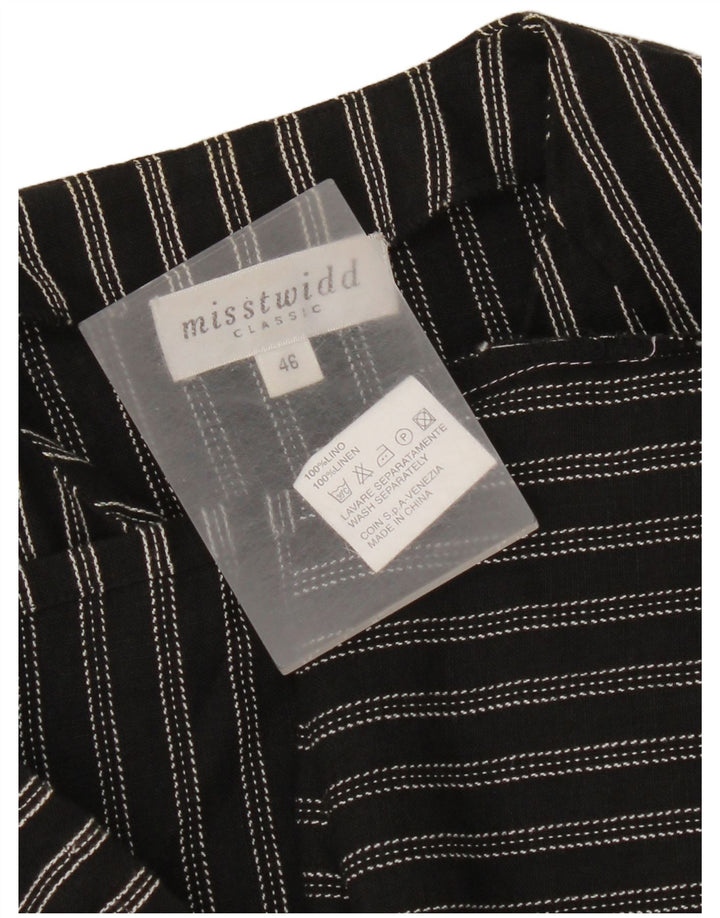 Blusa feminina sem mangas Misstwidd Top IT 46 linho listrado preto grande