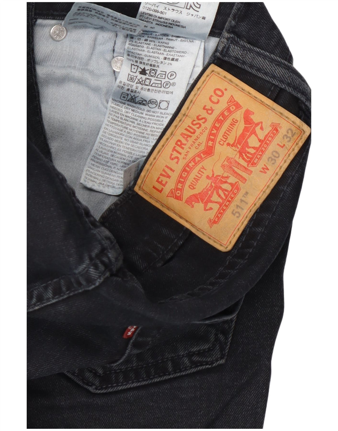 Levi's Masculino 511 Slim Jeans W30 L30 Azul Marinho Algodão