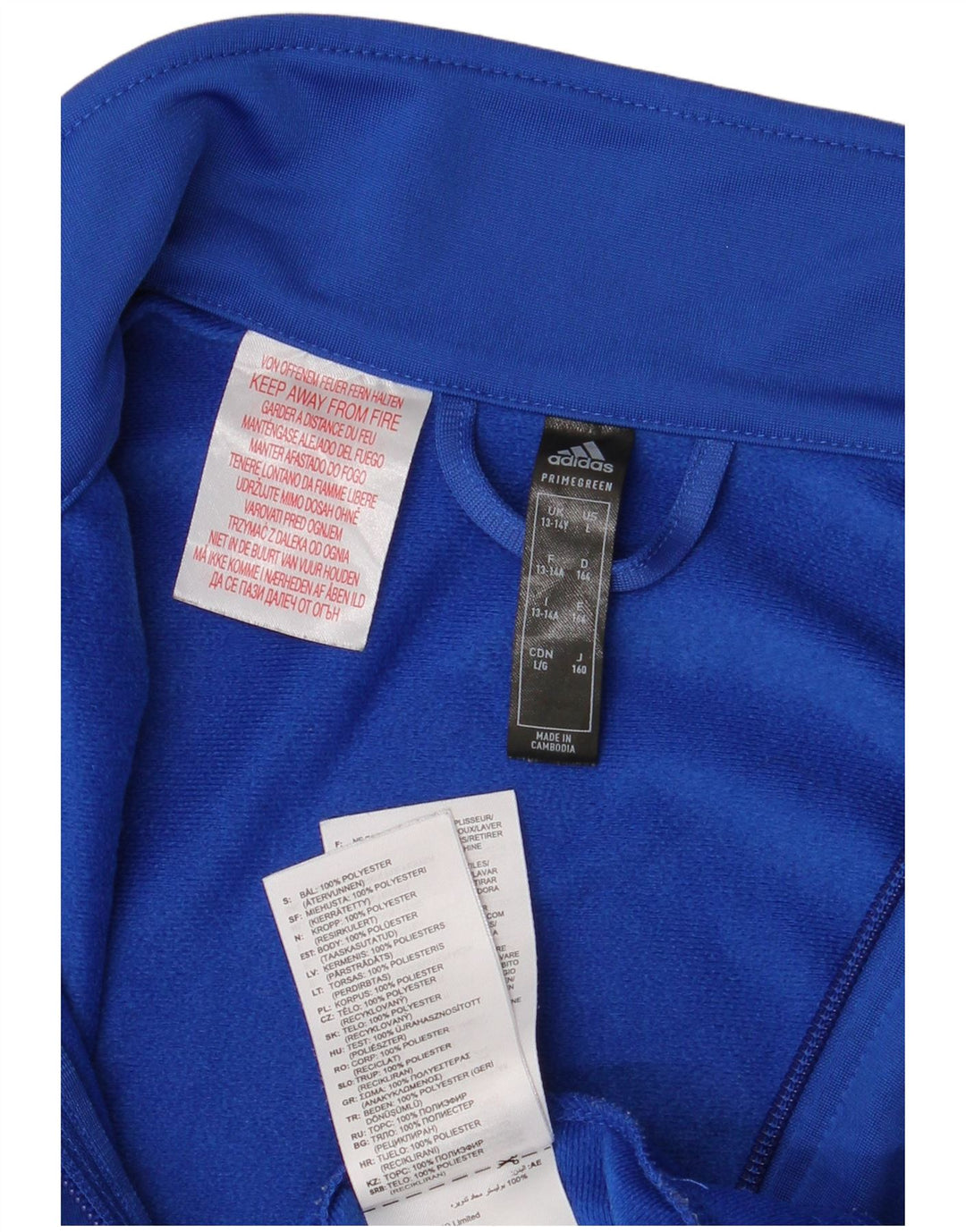 Casaco de treino gráfico Adidas Boys 13-14 anos azul poliéster