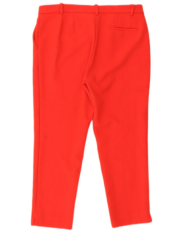 Calça feminina Marks & Spencer cônica cortada UK 16 grande W34 L26 vermelha