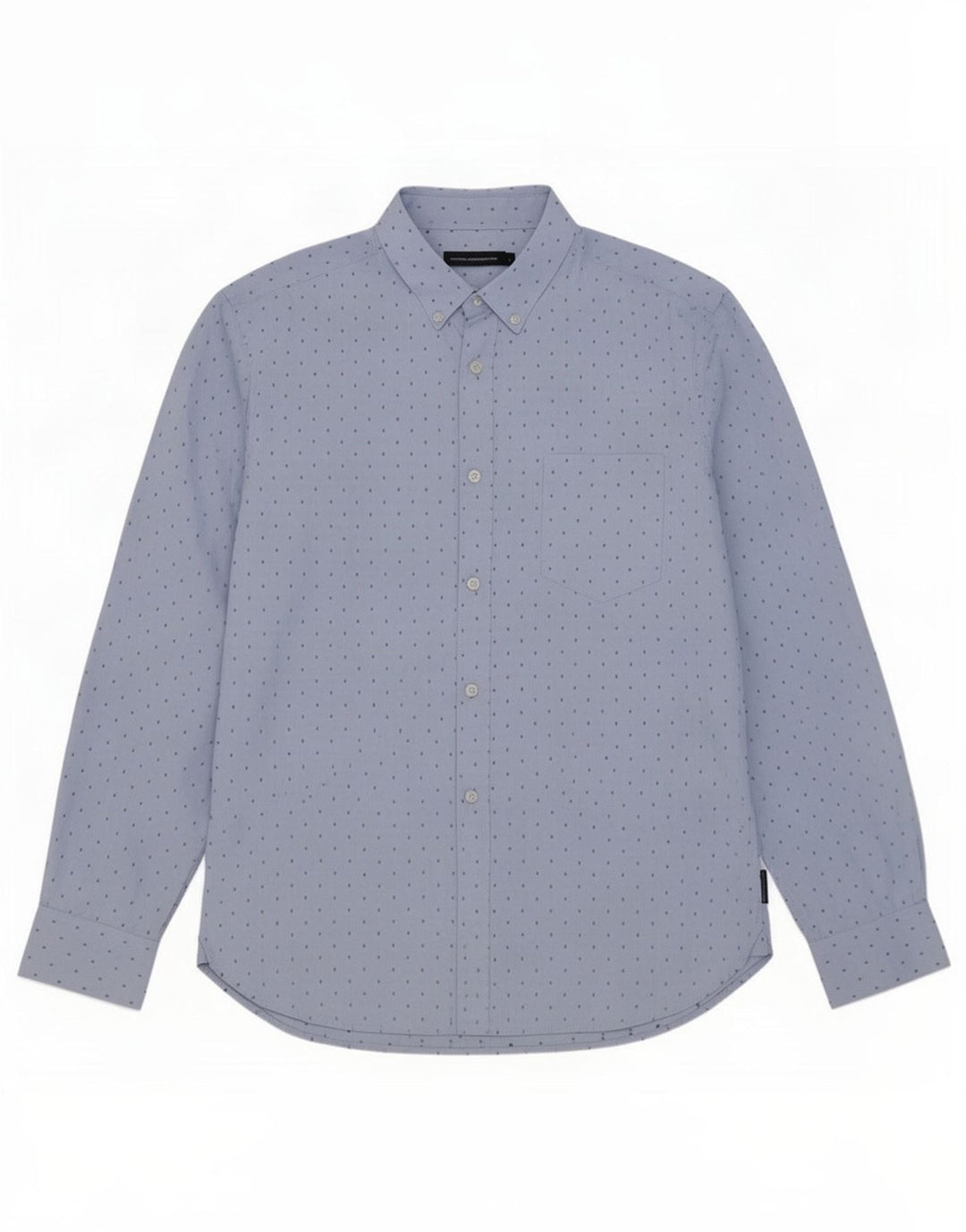 Camisa masculina French Connection grande poliéster manchado azul