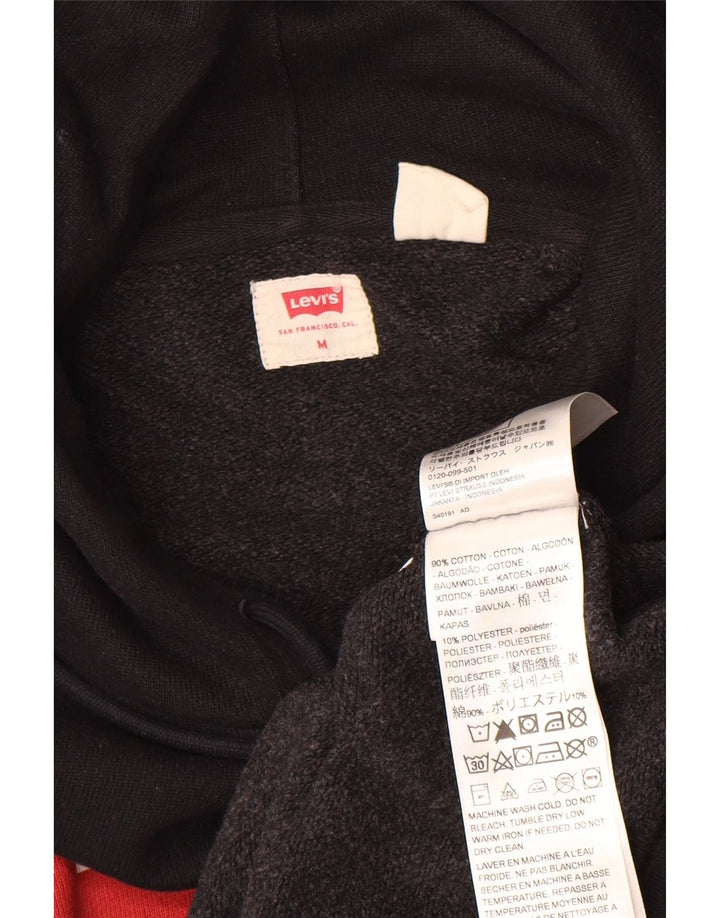 Suéter com capuz gráfico masculino LEVI'S médio algodão preto
