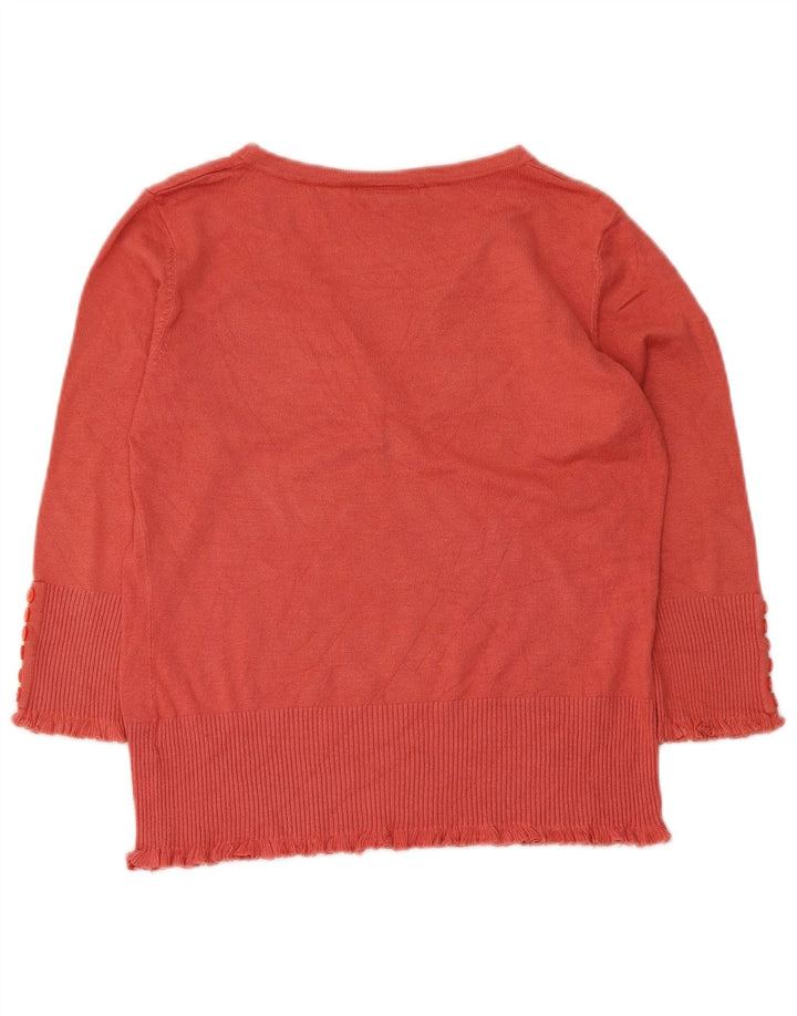 Top feminino John Lewis manga 3/4 Reino Unido 14 viscose vermelha média