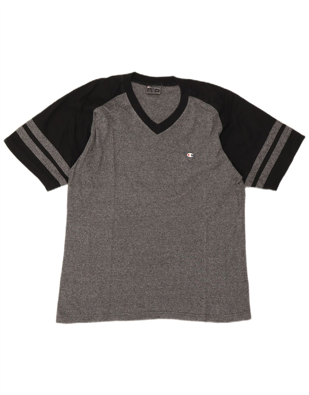 Camiseta masculina Champion cinza médio algodão colorblock