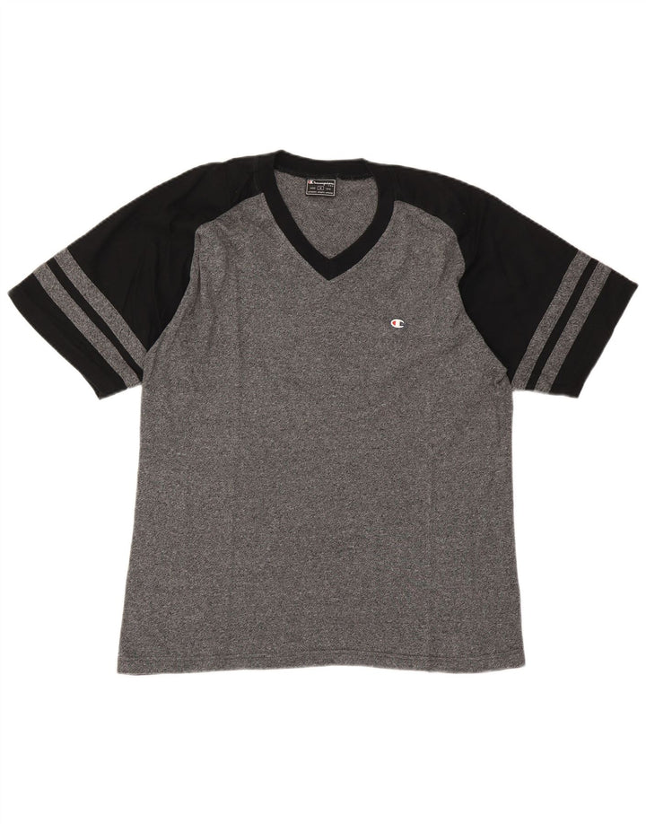 Camiseta masculina Champion cinza médio algodão colorblock