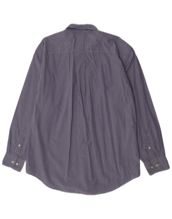 Camisa masculina Nautica grande algodão guingão azul