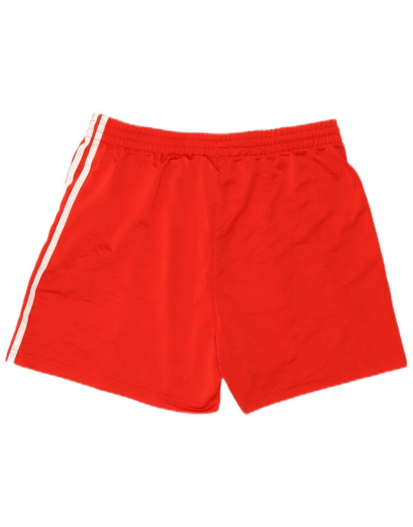 Shorts esportivos femininos Adidas UK 16/18 grande poliéster vermelho