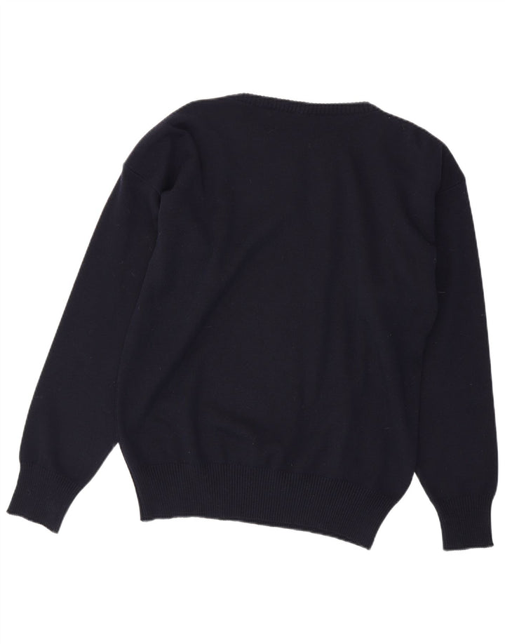 Suéter masculino Paul & Shark com zíper e gola em lã virgem azul marinho médio