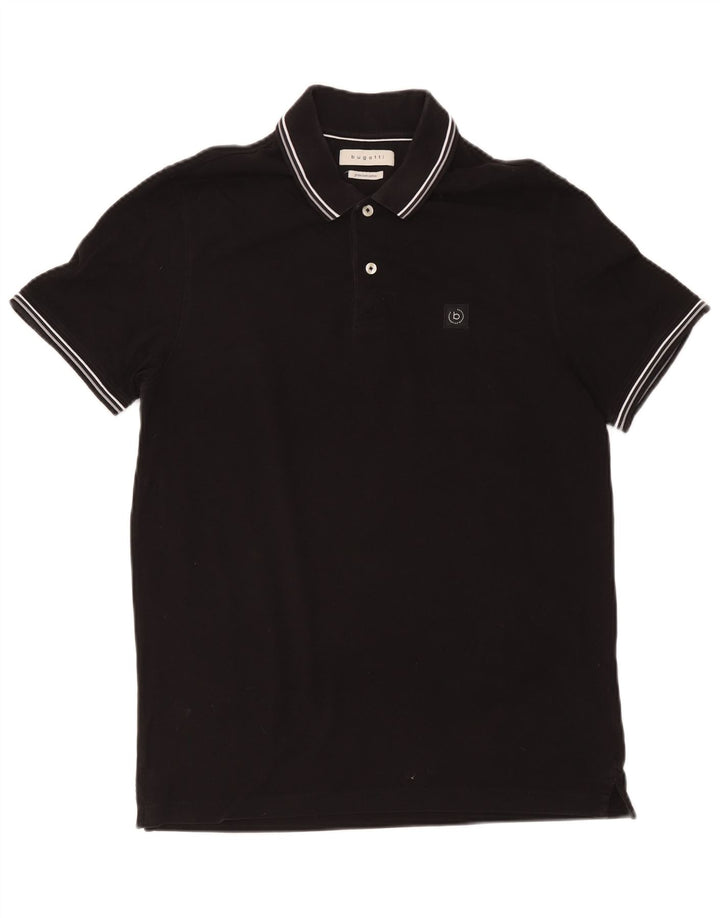 Camisa polo masculina Bugatti média preta listrada