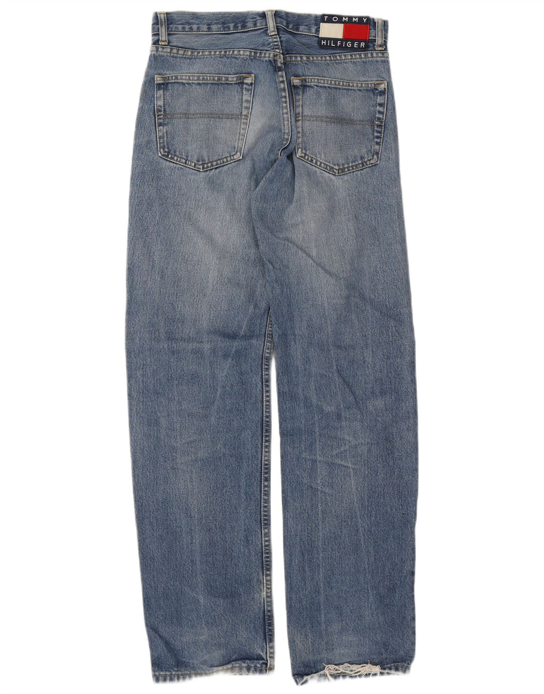 Jeans retos masculinos Tommy Hilfiger W30 L30 algodão azul