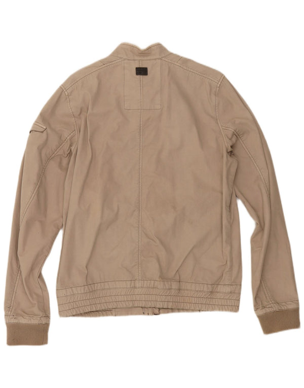 Jaqueta bomber masculina G-Star UK 40 grande algodão bege
